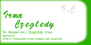 irma czegledy business card